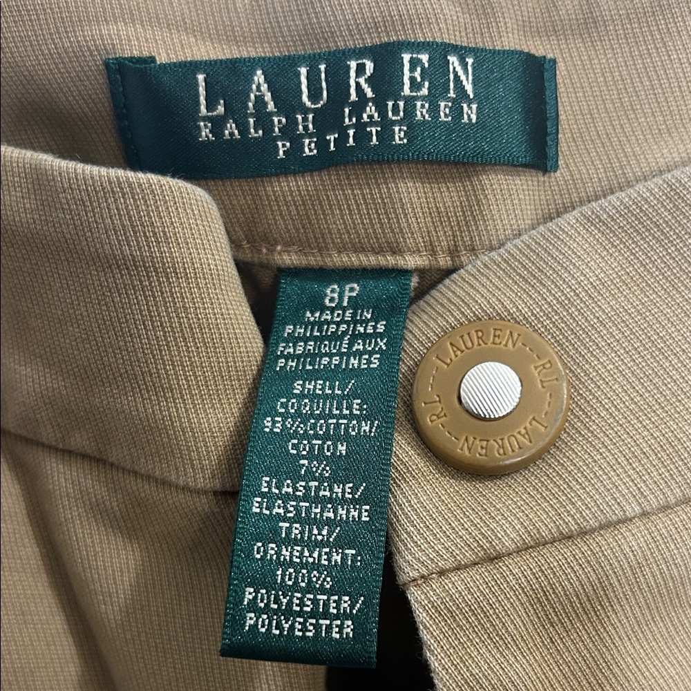 Ralph Lauren Vintage 2000s Equestrian-Style Ankle Pants (Tan)